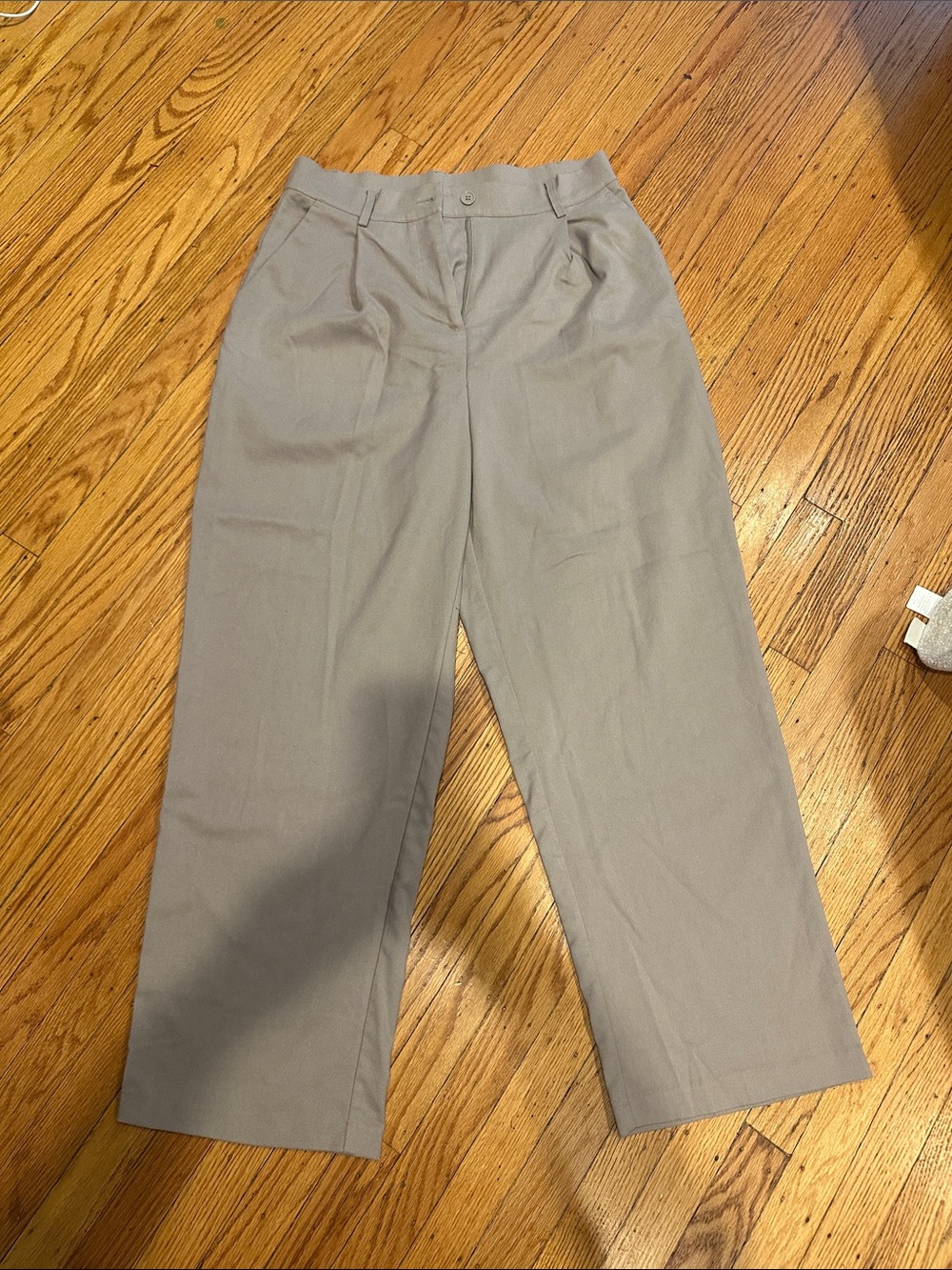 High-Waist Wide Leg Women's Pants in Light Taupe